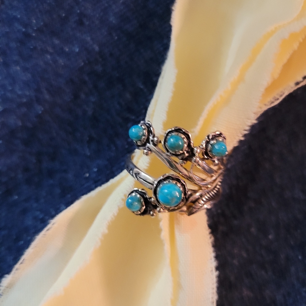 Southwestern style silver & turquoise ring